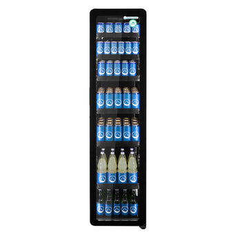 GASTRO-COOL | Chłodziarka do napojów - 220 litrów - wąska - z 1 szklanymi drzwiami - czarna - GCGD175 - Prime Gastro