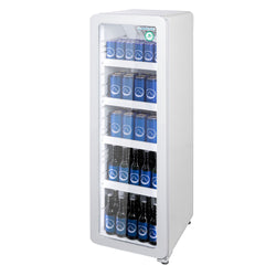 GASTRO - COOL | Chłodziarka do napojów - 135 litrów - wąska - z 1 szklanymi drzwiami - biała - GCGD135