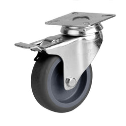 Zestaw kółek - 2 z hamulcem, 3 bez hamulca - 100x85x130mm - Ø 100mm - kompatybilny z BGKF, BKTF, BLF, GTF, KSF, KTF, KUF, POF, TF, TKSF, ZTSF