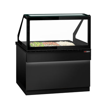 Stół Sałatkowy TORONTO - 1250mm - 2 drzwi - dla 3x GN 1/1 - czarny panel przedni - czarny granitowy blat roboczy	kuchenny - Prime Gastro