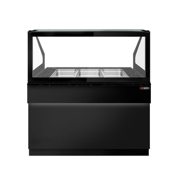 Stół Sałatkowy TORONTO - 1250mm - 2 drzwi - dla 3x GN 1/1 - czarny panel przedni - czarny granitowy blat roboczy	kuchenny - Prime Gastro