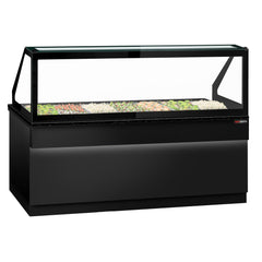 TORONTO Salad Table - 2550mm - 4 doors - for 6x GN 1/1 - black front panel - black granite kitchen worktop