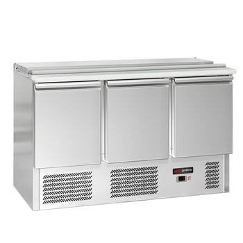 Stół Sałatkowy ECO - 1368 mm - 3 drzwi - Wlot na pojemniki GN - Prime Gastro