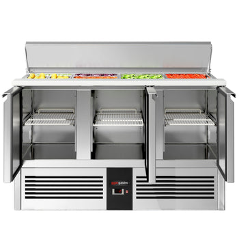 Stół Sałatkowy PREMIUM - 1368 mm - Wlot na pojemniki GN - 3 drzwi - Prime Gastro