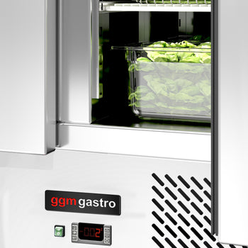 Stół Sałatkowy ECO - 900 mm - 2 drzwi - do 2x GN 1/1 i 3x GN 1/6 - wysoka szklana nadstawka - Prime Gastro