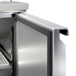 Stół Sałatkowy ECO - 1368 mm - 3 drzwi - dla 4x GN 1/1 - wysoka szklana nadstawka