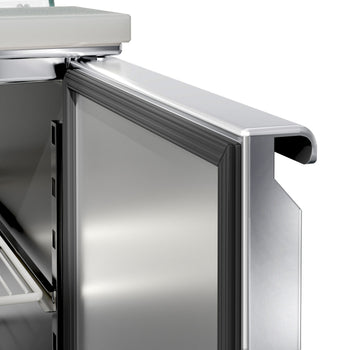 Stół Sałatkowy ECO - 900 mm - 2 drzwi - do 2x GN 1/1 i 3x GN 1/6 - wysoka szklana nadstawka - Prime Gastro