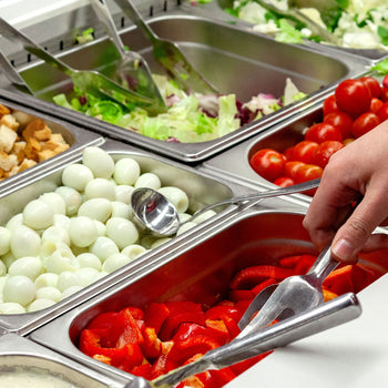 Stół Sałatkowy ECO - 900 mm - 2 drzwi - do 2x GN 1/1 i 3x GN 1/6 - wysoka szklana nadstawka - Prime Gastro