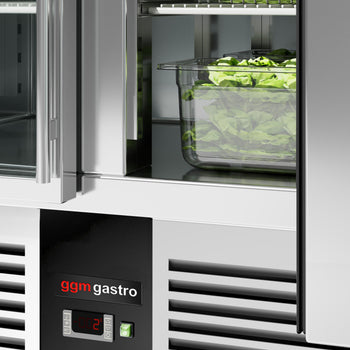 Stół chłodniczy PREMIUM - 900x700 mm - z 2 szklanymi drzwiami - Prime Gastro