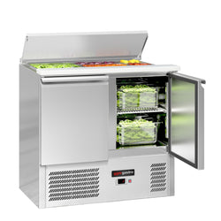 Stół Sałatkowy ECO - 903 mm - 2 drzwi - Wlot na pojemniki GN