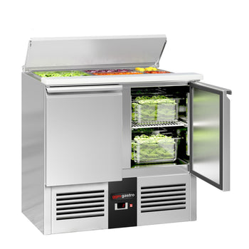 Stół Sałatkowy PREMIUM - 903 mm - Wlot na pojemniki GN - 2 drzwi - Prime Gastro