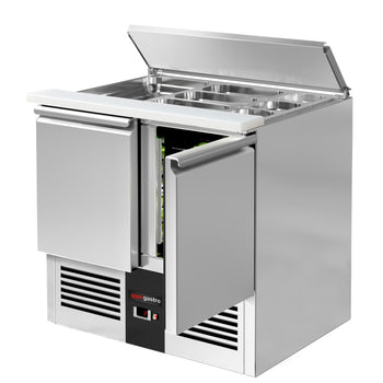 Stół Sałatkowy PREMIUM - 903 mm - Wlot na pojemniki GN - 2 drzwi - Prime Gastro