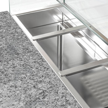 Stół sałatkowy PREMIUM - 900mm - Szklana nadstawka na 5x GN 1/6 - 2 drzwi - Prime Gastro