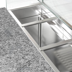 Stół Sałatkowy PREMIUM - 900mm - szklana nadstawka dla 5x GN 1/6 - 2 szklane drzwi