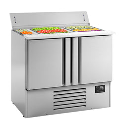 Stół sałatkowy Premium PLUS - 978 mm - 2 drzwi - Wlot na pojemniki GN