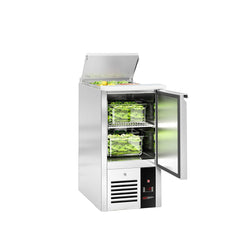 Stół Sałatkowy PREMIUM - 450 mm - Wlot na pojemniki GN - 1 drzwi