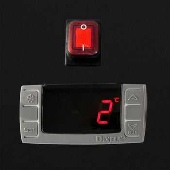 Stół Sałatkowy PREMIUM - 450 mm - Wlot na pojemniki GN - 1 szklane drzwi - Prime Gastro