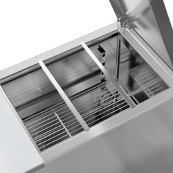 Stół Sałatkowy PREMIUM - 450 mm - Wlot na pojemniki GN - 1 szklane drzwi