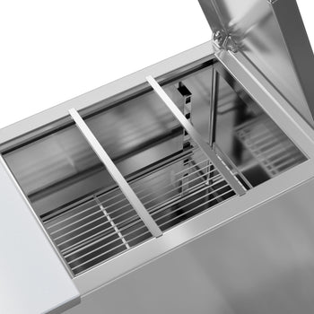 Stół Sałatkowy PREMIUM - 450 mm - Wlot na pojemniki GN - 1 szklane drzwi - Prime Gastro