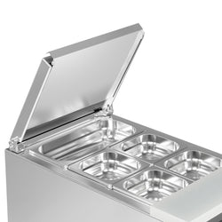 Stół Sałatkowy PREMIUM - 450 mm - Wlot na pojemniki GN - 1 szklane drzwi