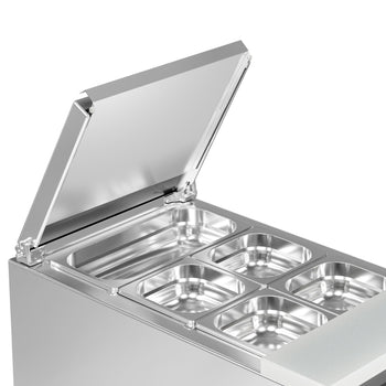 Stół Sałatkowy PREMIUM - 450 mm - Wlot na pojemniki GN - 1 szklane drzwi - Prime Gastro