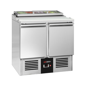 Stół Sałatkowy PREMIUM - 900 mm - 2 drzwi - dla 4x GN 1/3 - szklana pokrywa - Prime Gastro