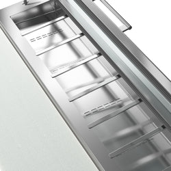 Stół Sałatkowy PREMIUM - 1365 mm - 3 drzwi - dla 7x GN 1/3 - szklana pokrywa