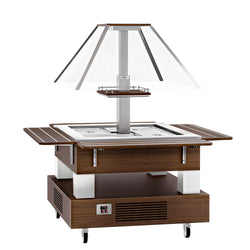 Bar sałatkowy bufet chłodniczy DUBLIN - 1700 mm - z pochyłą szklaną nadstawną - dla 4x GN 1/1