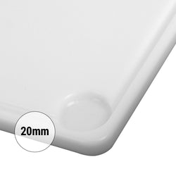 Deska do krojenia z rowkiem na sok - EN 600x400 - zgodna z HACCP - biała