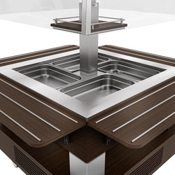 Bar sałatkowy bufet chłodniczy DUBLIN - 1700 mm - z pochyłą szklaną nadstawną - dla 4x GN 1/1