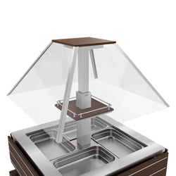 Bar sałatkowy bufet chłodniczy DUBLIN - 1700 mm - z pochyłą szklaną nadstawną - dla 4x GN 1/1