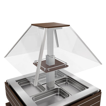 Bar sałatkowy bufet chłodniczy DUBLIN - 1700 mm - z pochyłą szklaną nadstawną - dla 4x GN 1/1 - Prime Gastro