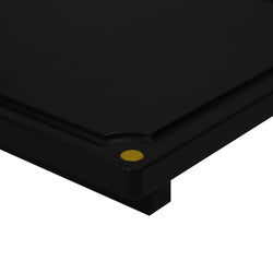 Deska do krojenia z rowkiem na sok - 530 x 325 mm - zgodna z HACCP - czarna