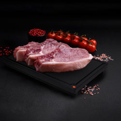 Deska do krojenia z rowkiem na sok - 530 x 325 mm - zgodna z HACCP - czarna