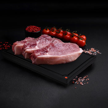 Deska do krojenia z rowkiem na sok - 530 x 325 mm - zgodna z HACCP - czarna - Prime Gastro