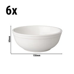 (6 sztuk) BUDGETLINE - Miska Mammoet - 400ml - Biały