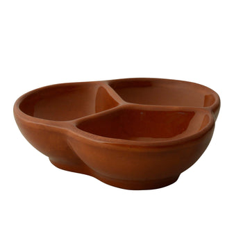 (6 sztuk) CLASSICO - Miska Tapas z 3 przegrodami - 13 x 13 cm - Brązowy - Prime Gastro