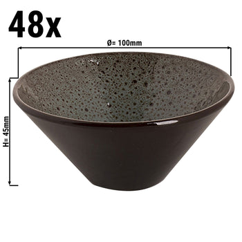 (48 sztuk) TURKEY - Miska - Ø 10 cm 100 ml - Brązowy / niebieski - Prime Gastro