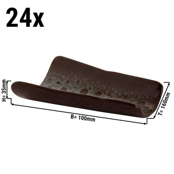(24 sztuki) TURKEY - Miska - 15,5 x 10 cm - Brązowy / niebieski - Prime Gastro