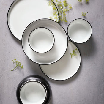 (6 sztuk) COSMIC - Miska - 55 cl - Ø 160 mm - Biały / Czarny - Prime Gastro