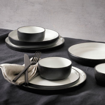 (6 sztuk) COSMIC - Miska - 32 cl - Ø 110 mm - Biały / Czarny - Prime Gastro