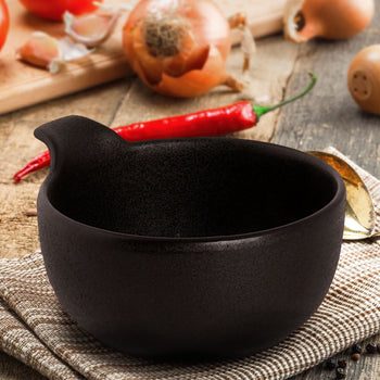 (4 sztuki) UNIVERSE - Miska Maastricht - 240ml - Ø 100mm - z uchwytem - Czarny - Prime Gastro