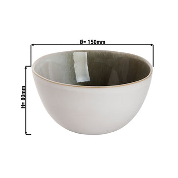 (12 szt.) NORDIC - Miska - Ø 15 cm - 900 ml - zielony/biały - Prime Gastro