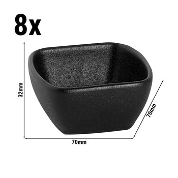 (8 sztuk) UNIVERSE - Miska Maastricht - Kwadratowa - 750ml - 70x70mm - Czarna - Prime Gastro