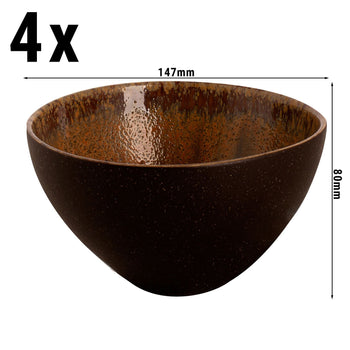 (4 sztuki) CECIL - Miska - Ø 15 cm - Brązowy - Prime Gastro