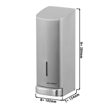 AIR-WOLF | Dozownik mydła & płynu dezynfekującego z przyciskiem - 1200ml - stal nierdzewna - Prime Gastro