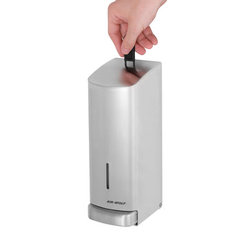 AIR-WOLF | Dozownik mydła & płynu dezynfekującego z przyciskiem - 1200ml - stal nierdzewna - Prime Gastro