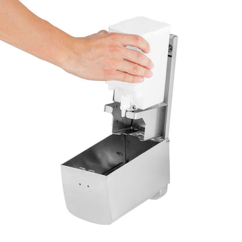 AIR-WOLF | Dozownik mydła & płynu dezynfekującego z przyciskiem - 800ml - stal nierdzewna - Prime Gastro