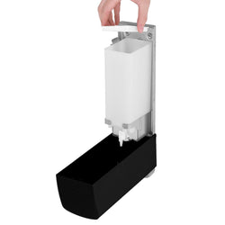 AIR - WOLF | Dozownik mydła & płynu dezynfekującego z przyciskiem - 1200ml - Stal nierdzewna - Czarny