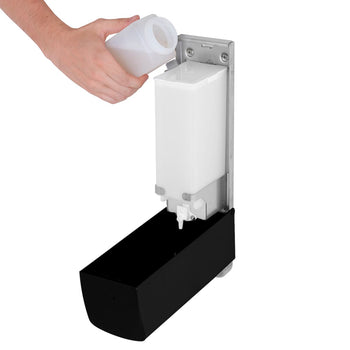 AIR-WOLF | Dozownik mydła & płynu dezynfekującego z przyciskiem - 1200ml - Stal nierdzewna - Czarny - Prime Gastro